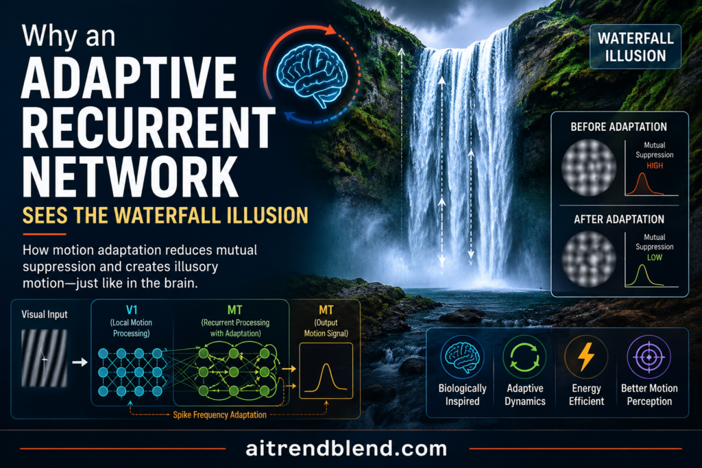 Why an Adaptive Recurrent Network Sees the Waterfall Illusion