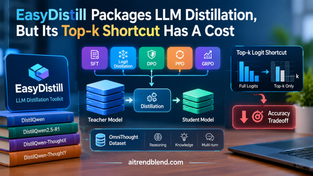 EasyDistill Packages LLM Distillation, But Its Top-k Shortcut Has A Cost