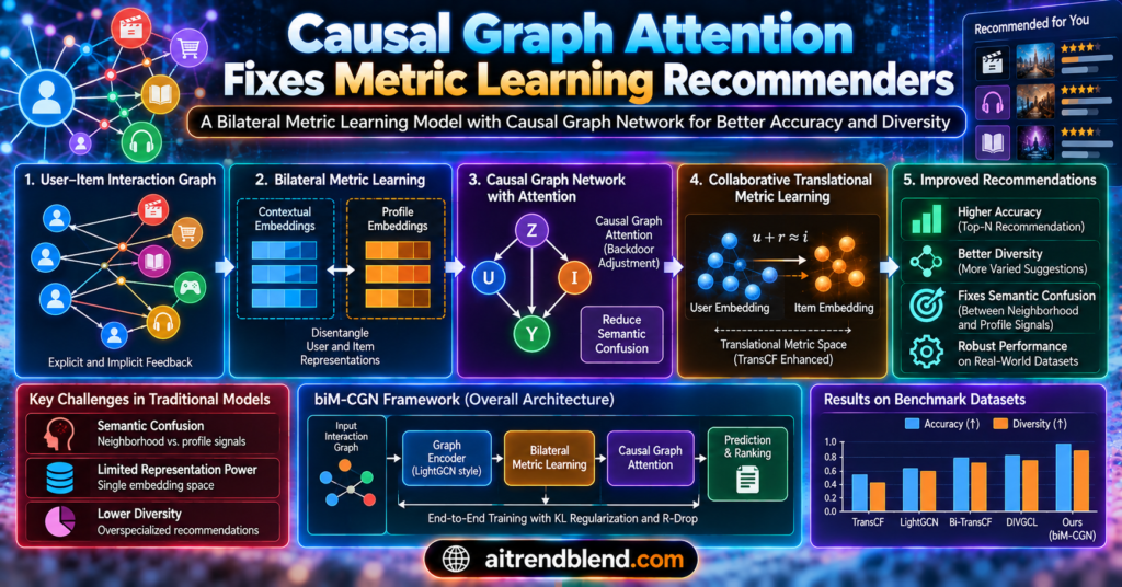BIM-CGN: Causal Graph Attention Fixes Metric Learning Recommenders