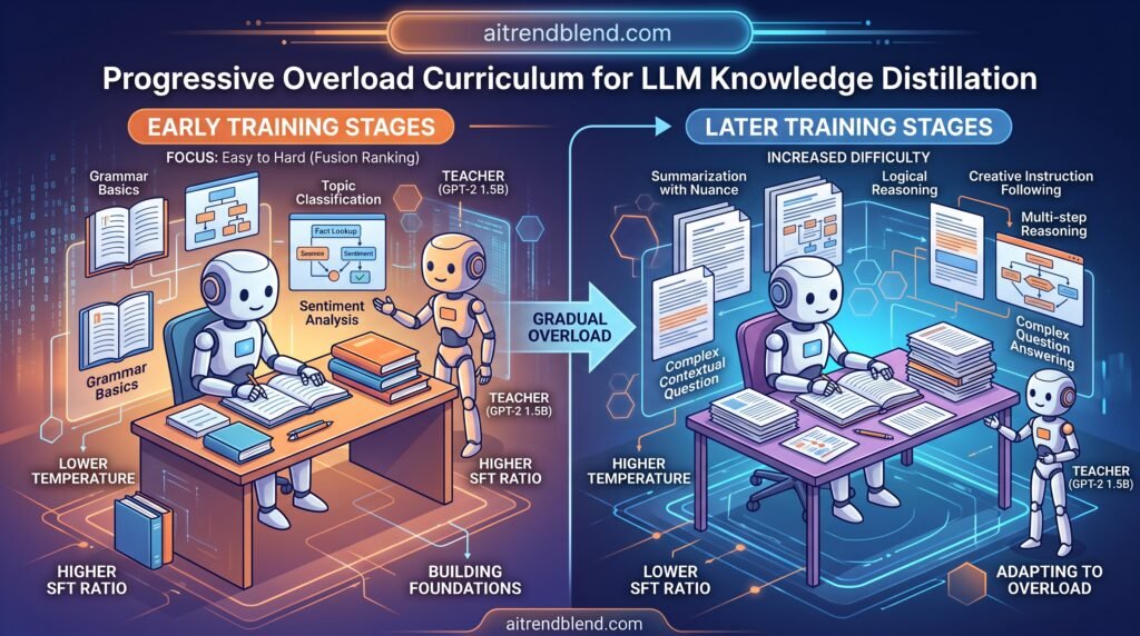 POCL: How A Progressive Overload Curriculum Improves LLM Distillation