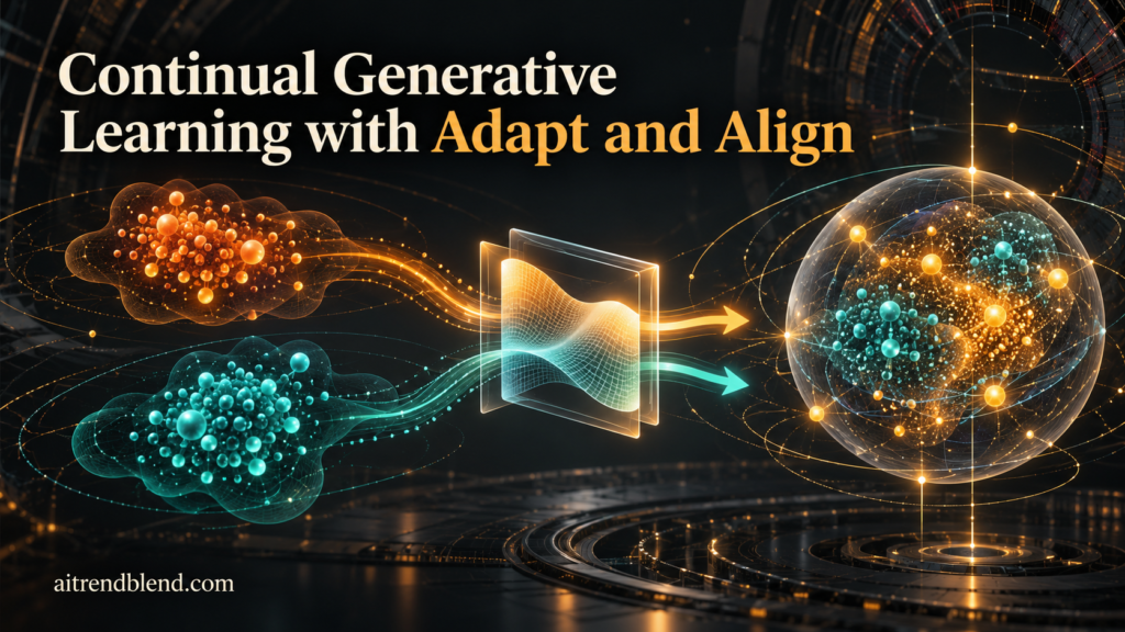 Continual Generative Learning with Adapt and Align