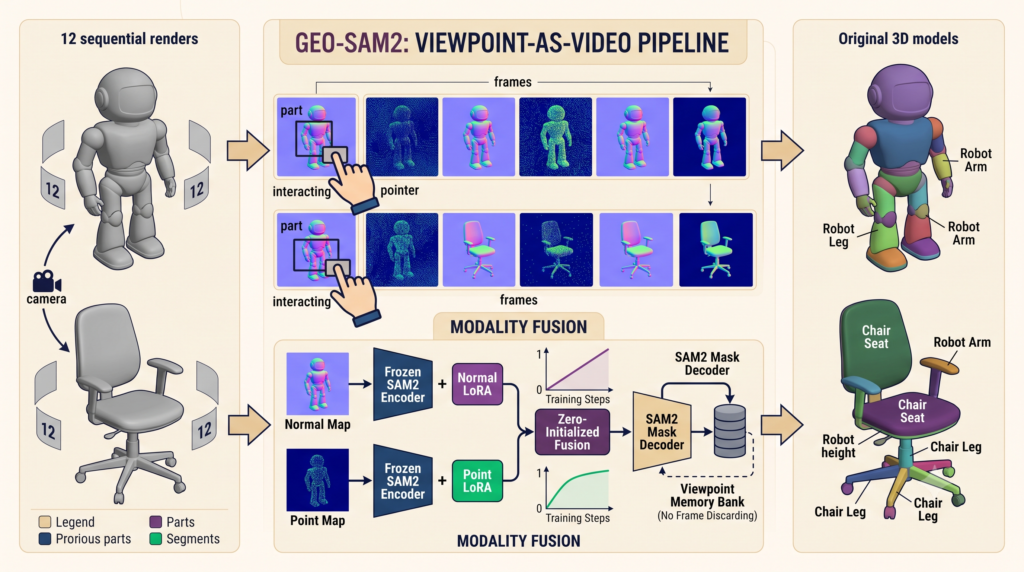 GeoSAM2 Turns SAM2 Into a 3D Part Segmentation Tool