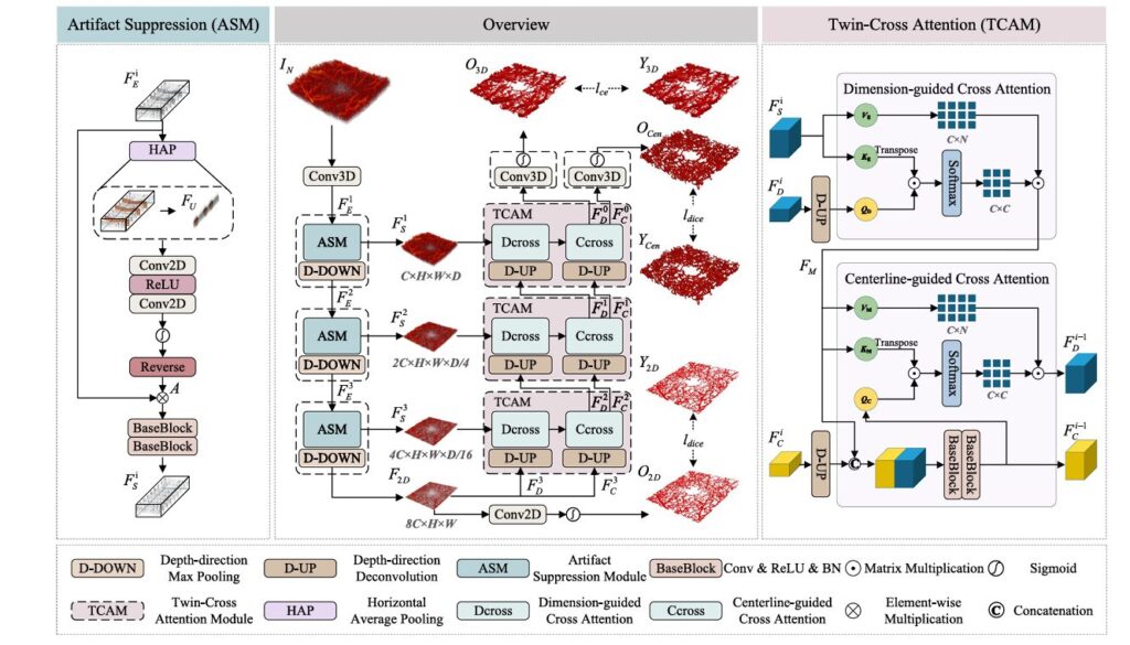 The MT-Net encoder-decoder architecture with dimension transformation. D-DOWN operations compress depth while preserving lateral structure; D-UP operations restore volumetric resolution during decoding