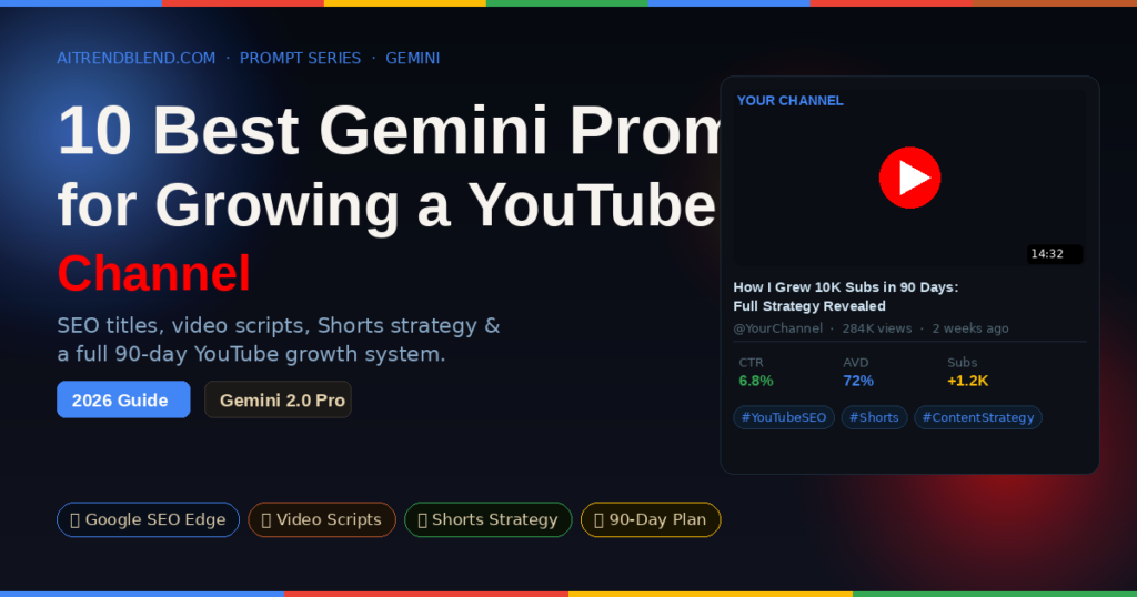 10 Best Gemini Prompts for Growing a YouTube Channel (2026 Guide).