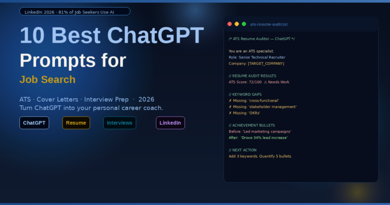 10 Best ChatGPT Prompts for Job Search (2026 Guide)