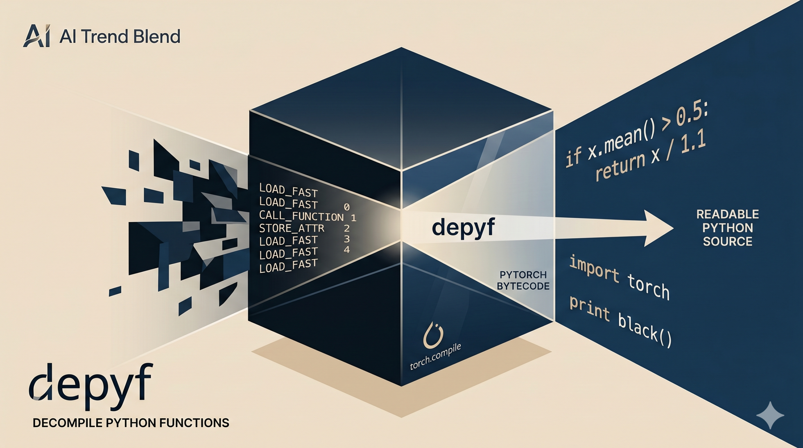 depyf: Open the Opaque Box of the PyTorch Compiler and the aitrendblend.com logo