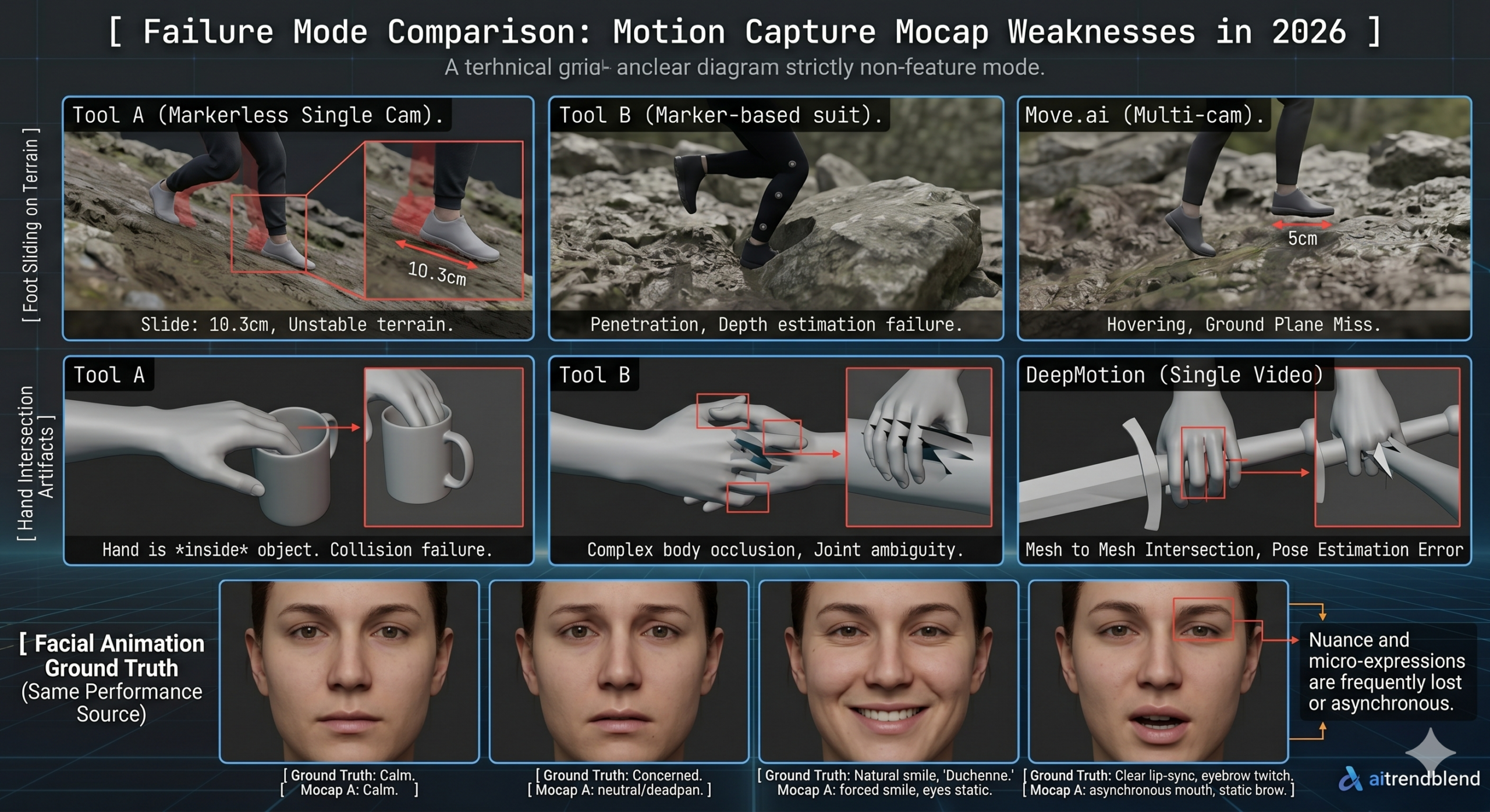 AI 3D animation tools ranked 2026 showing output from Wonder Studio, Cascadeur, Meshy, DeepMotion and other leading AI 3D animation platforms side by side