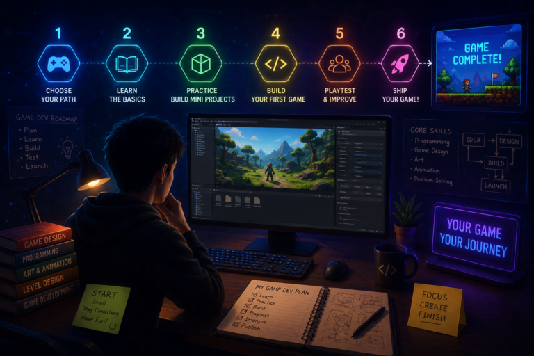 how to get start the Journey of Game Development, Step by Step Guide for Beginners