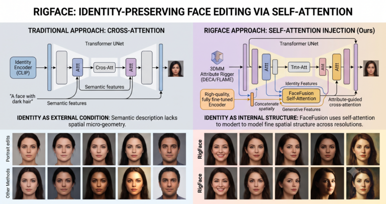 Why RigFace Injects Identity Through Self-Attention Instead of Cross-Attention