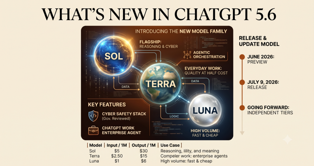 What's New in ChatGPT 5.6, Sol, Terra and Luna Explained.