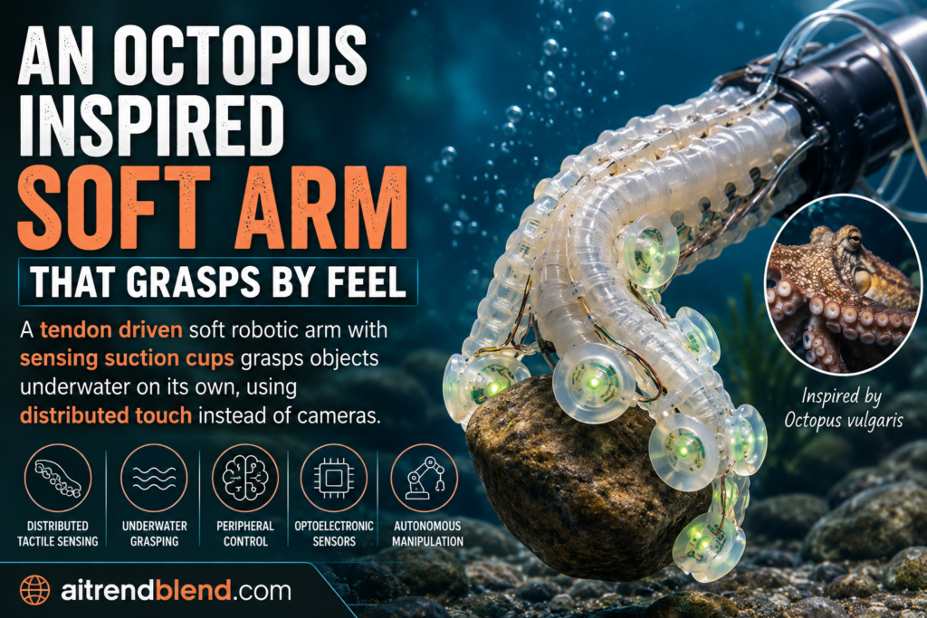 An Octopus Inspired Soft Arm That Grasps By Feel