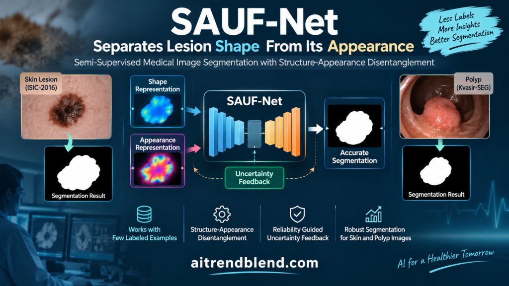 SAUF-Net Separates Lesion Shape From Its Appearance