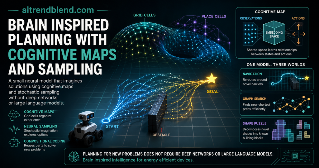 Brain Inspired Planning With Cognitive Maps and Sampling