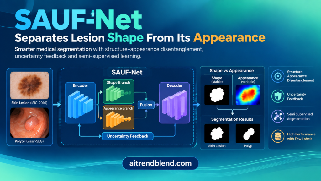 SAUF-Net Separates Lesion Shape From Its Appearance
