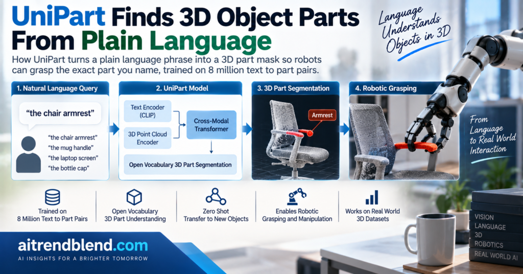 UniPart Finds 3D Object Parts From Plain Language