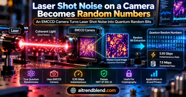Laser Shot Noise on a Camera Becomes Random Numbers