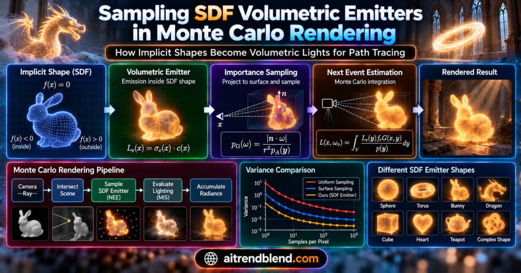 Sampling SDF Volumetric Emitters in Monte Carlo Rendering